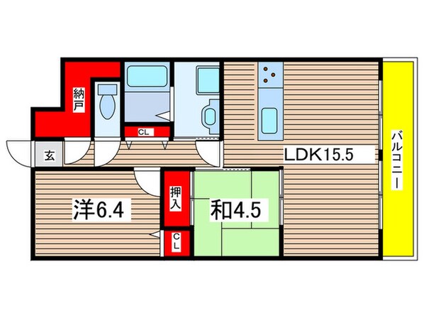 ブルームⅡ（南側）の物件間取画像